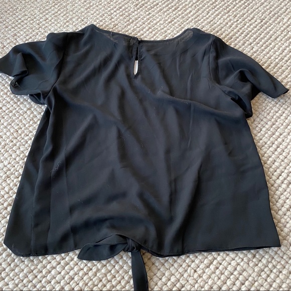 Socialite Sheer Tie Waist Short Sleeve Blouse - Picture 8 of 8